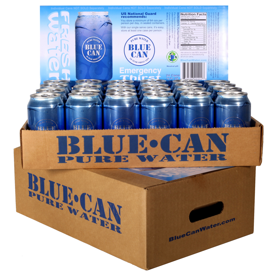 Blue Can Emergency Water - 50 Year Shelf Life - Pallet of 2,400 Cans 