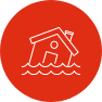 Red Circle Icon for Flood